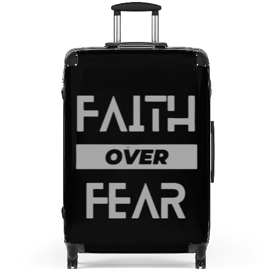 faith over fear Suitcases