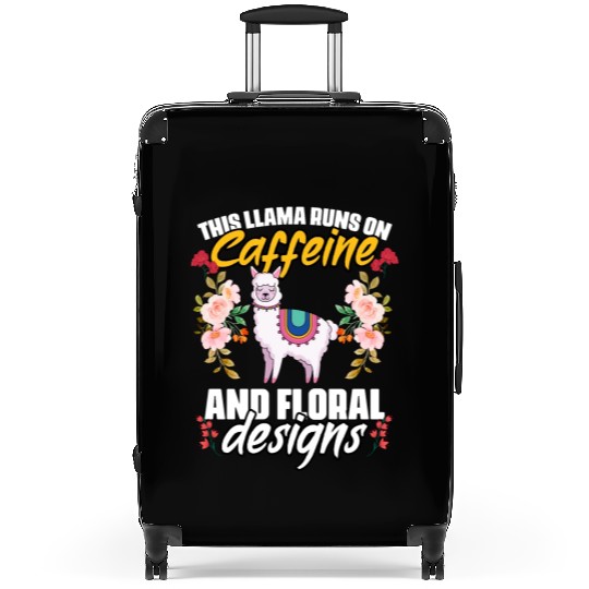 This Girl Runs On Caffeine Funny Floral Animal For Suitcases