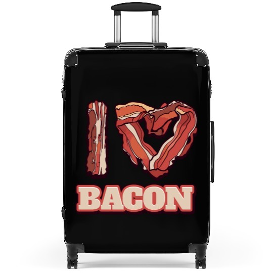I Love Bacon Themed Words Funny American Meal Suitcases