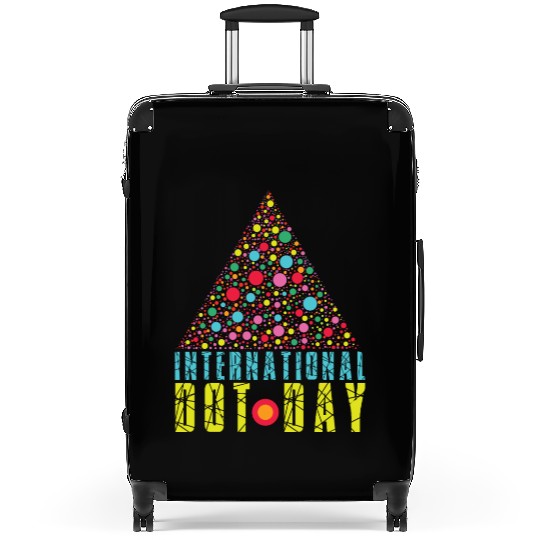 Colorful Triangle Pattern International Dot Day Suitcases