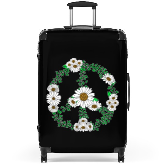 Daisy Peace Sign Wildflower Gardener Hippie Suitcases