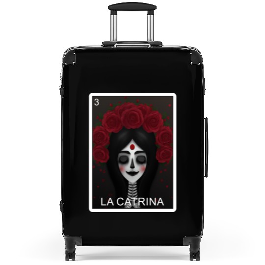 La Catrina Card Day Of Dead Mexican Lottery Card Suitcases