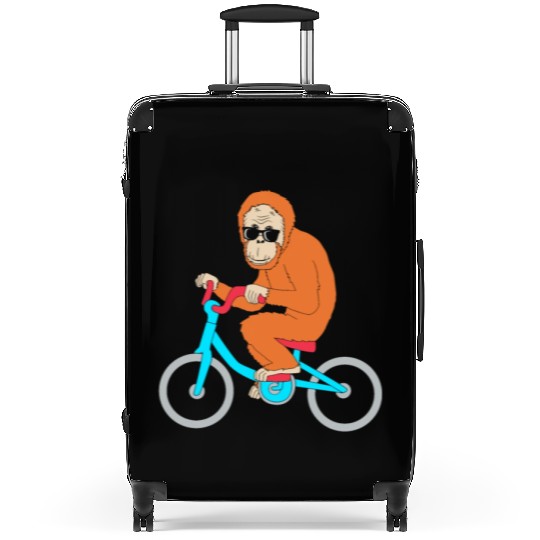 Monkey Riding A Bike Funny Ape Orangutan Suitcases