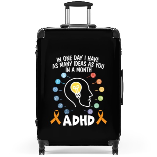 ADHD Warrior Embrace Neurodiversity ADHD Awareness Suitcases