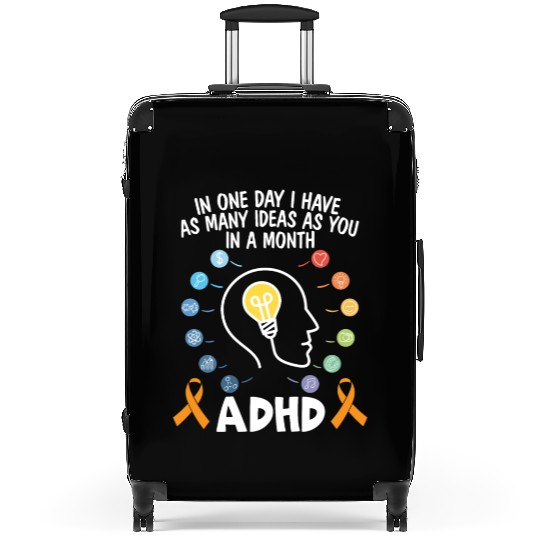 ADHD Warrior Embrace Neurodiversity ADHD Awareness Suitcases