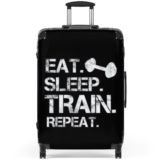 Eat. sleep. train. repeat. bodybuilding-design Suitcases