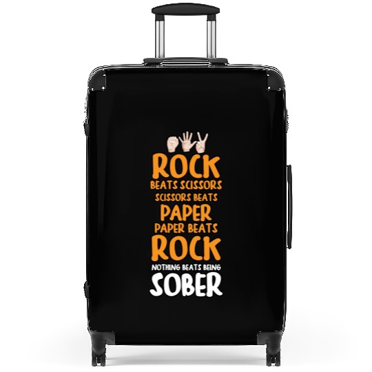 Sobriety Gift for Men or Women Rock Paper Scissors Suitcases