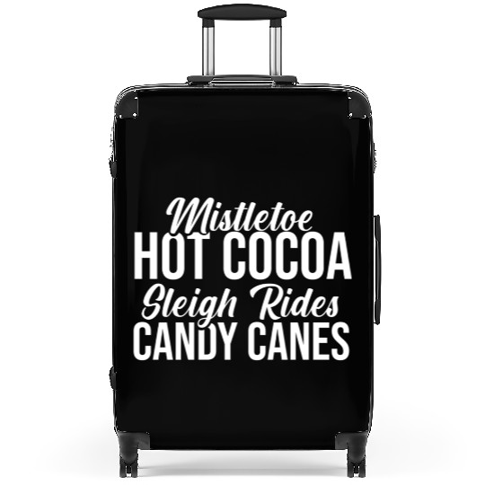 Mistletoe Hot Cocoa Sleigh Rides Candy Canes Suitcases