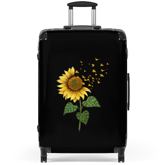 Sunflower Birds Cute Floral Birdwatching Suitcases