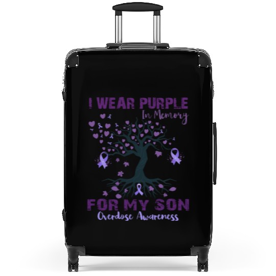 I Wear Purple In Memory Of My Son Suitcases