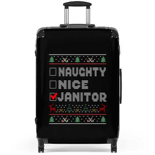 Naughty Nice Janitor, Matching Christmas Group Suitcases
