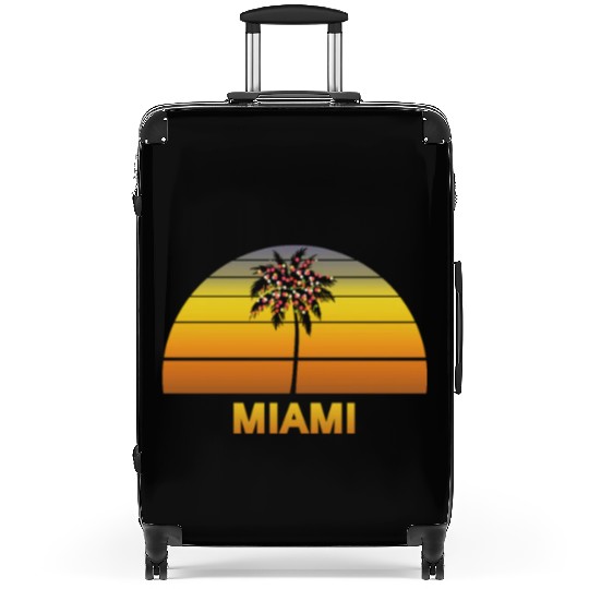 Miami Florida Palm Tree Christmas Lights Family Suitcases