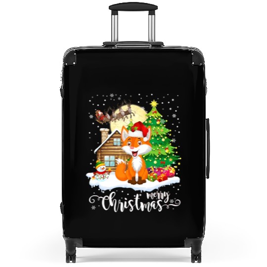 Funny Cute Fox Lover Merry Christmas Gift Suitcases