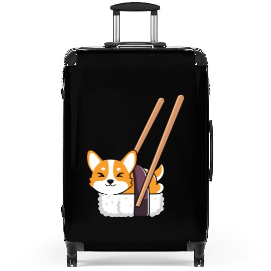 Kawaii Sushi Corgi Roll Lover Suitcases