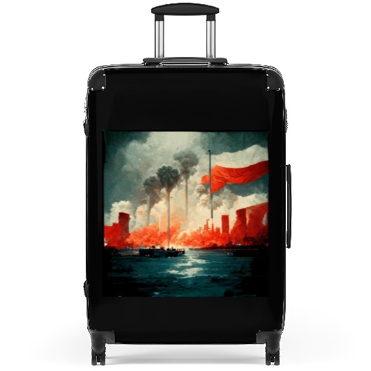 No War Sad Painting Suitcases