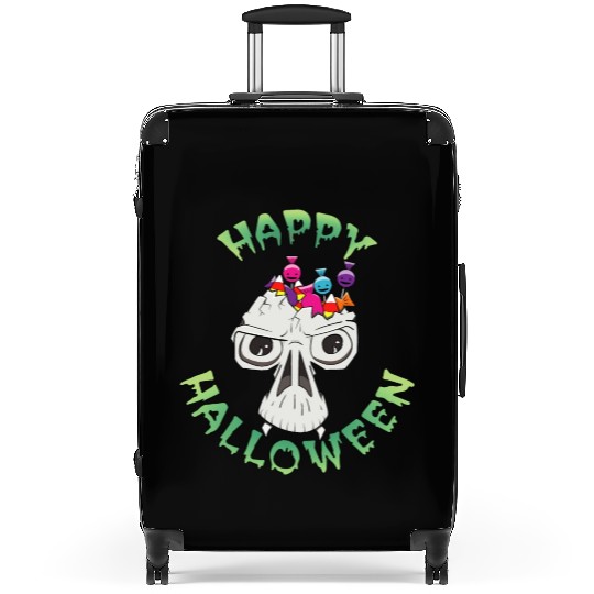 Candy Skull Happy Halloween Cartoon Suitcases