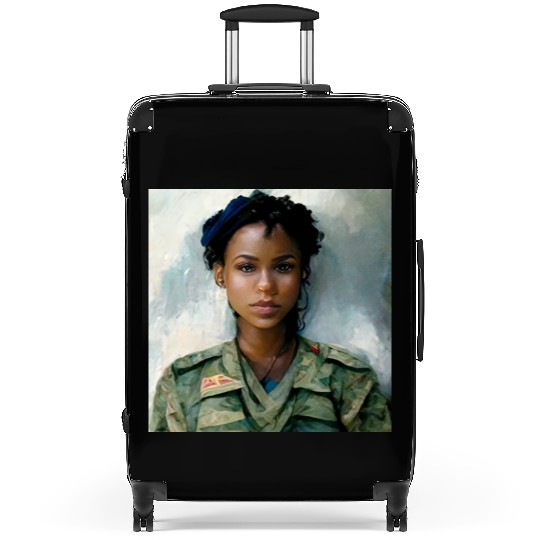 Beautiful US army combat medic painting Suitcases