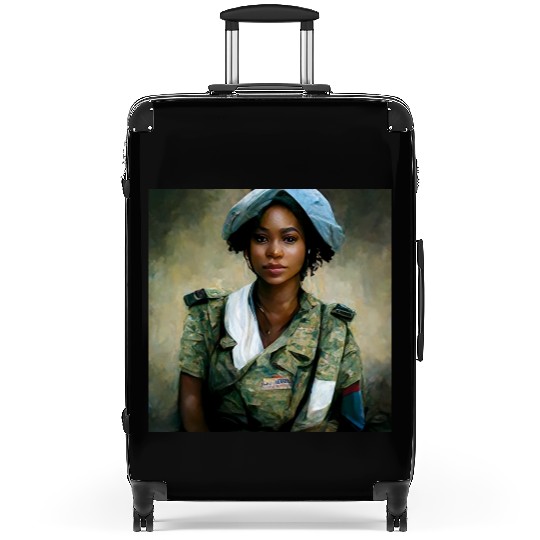 Beautiful US army combat medic painting Suitcases