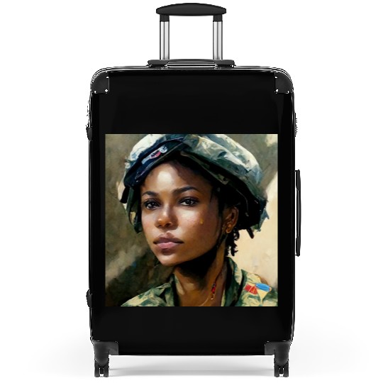 Beautiful US army combat medic painting Suitcases