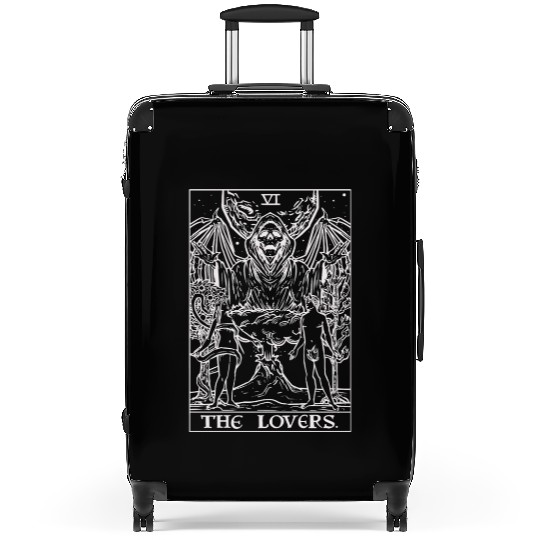 The Lovers Tarot Card Halloween Grim Reaper Gothic Suitcases