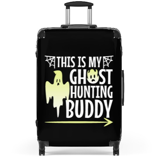 This is my ghost hunting buddy, halloween couple Suitcases