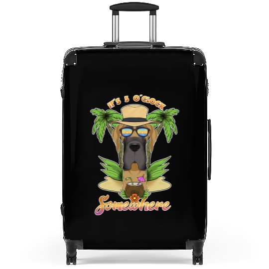 It Is 5 O Clock Somewhere Drinking Great Dane Suitcases