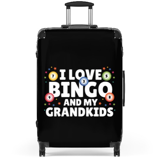 I Love Bingo And My Grandkids Funny Bingo Suitcases