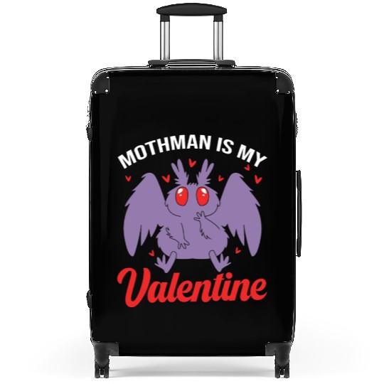Funny Valentines Day Cryptid Cute Mothman Suitcases