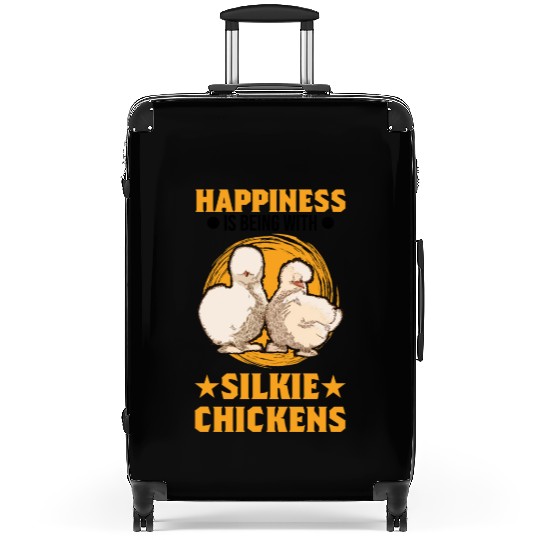 Happiness Is Being With Silkie Chickens Suitcases