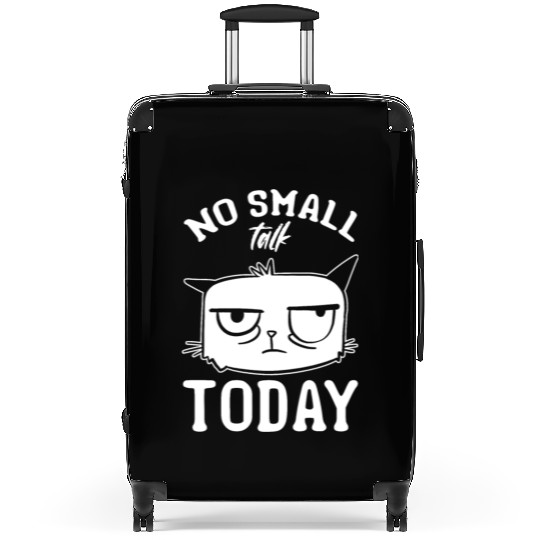 Funny Cat Meme I No Small Talk Today I Funny Cat Suitcases