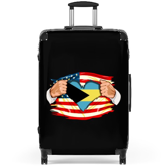 Bahamian Who Live in America Bahamas Flag Suitcases