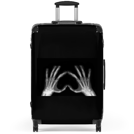 Skeleton Hand Heart Sign Bones Funny Halloween Suitcases