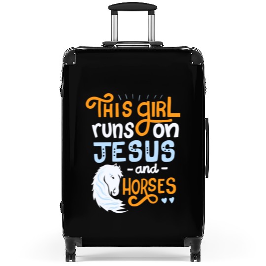This Girl Runs on Jesus And Horses for Horse Suitcases