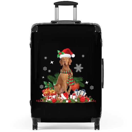 Christmas Hungarian Vizsla Dog Suitcases