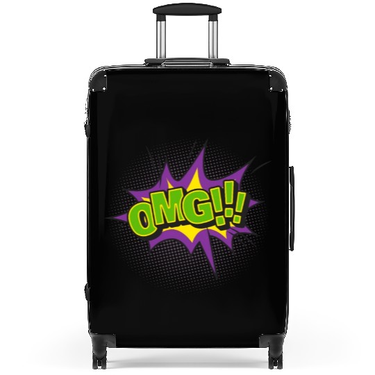 Comic Style OMG Expression Design Suitcases