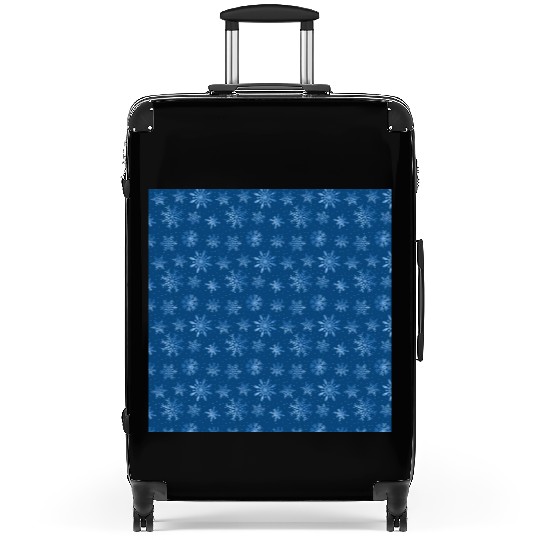 Blue Snowflakes Pattern Suitcases