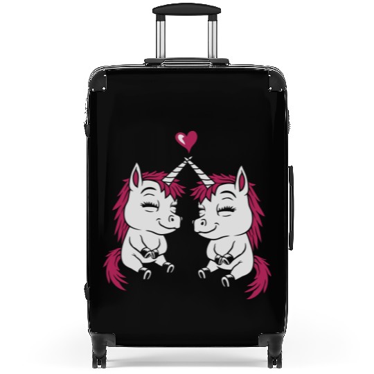 Best unicorn girlfriend love Suitcases