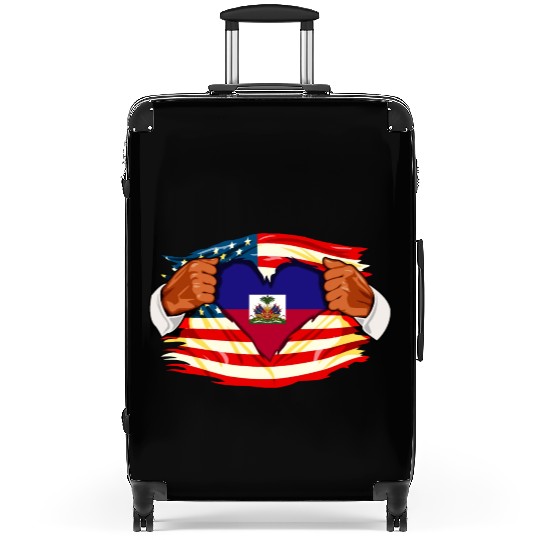 Haitians Who Live in America Haiti Flag Suitcases