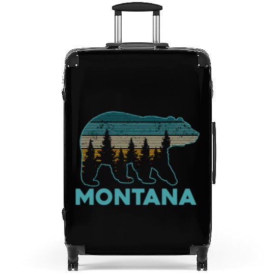 Montana Vintage Grizzly Bear Nature Hiking Souveni Suitcases