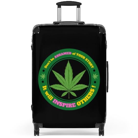Drug Addiction Recovery AA Sober Sobriety Cannabis Suitcases