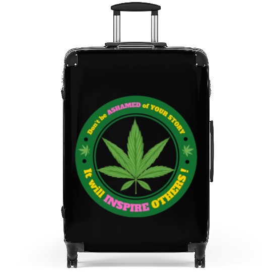 Drug Addiction Recovery AA Sober Sobriety Cannabis Suitcases