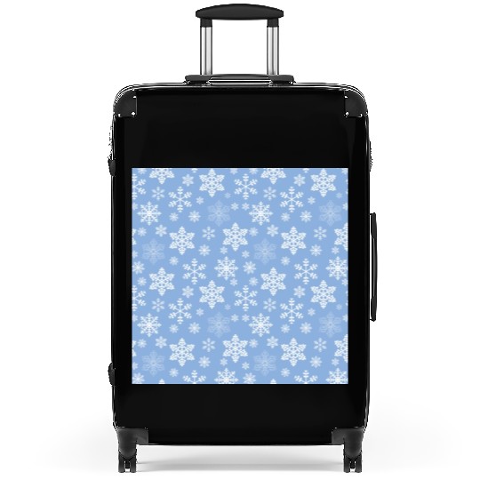 Blue Snowflakes Pattern Suitcases