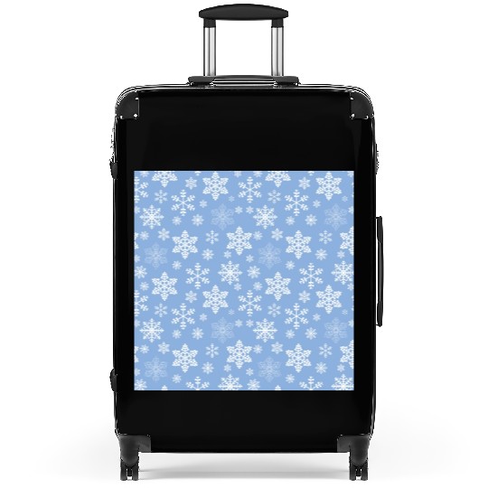 Blue Snowflakes Pattern Suitcases