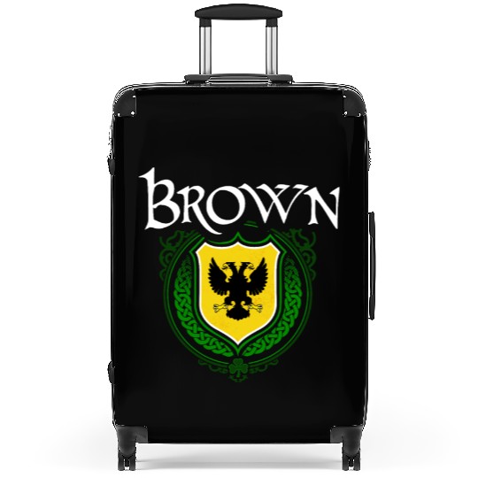 Brown Family Irish Coat of Arms Clan Crest Suitcases