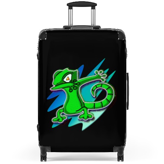 Dabbing Gecko - Jack O Lantern Eyes Suitcases