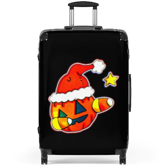 Jack O Lantern Dabbing Christmas Suitcases