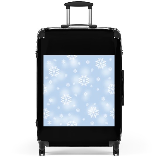 Elegant Blue Snowflakes Pattern Suitcases