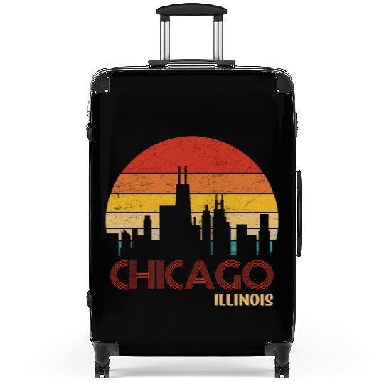 Chicago Illinois City Suitcases