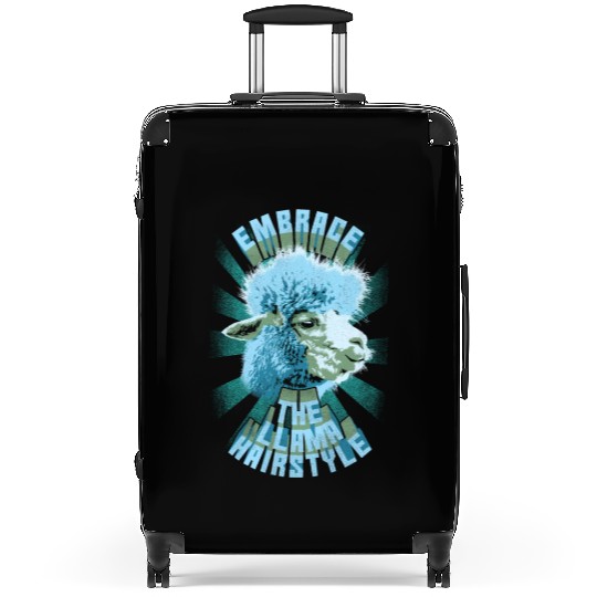 Embrace The Llama Hairstyle Suitcases