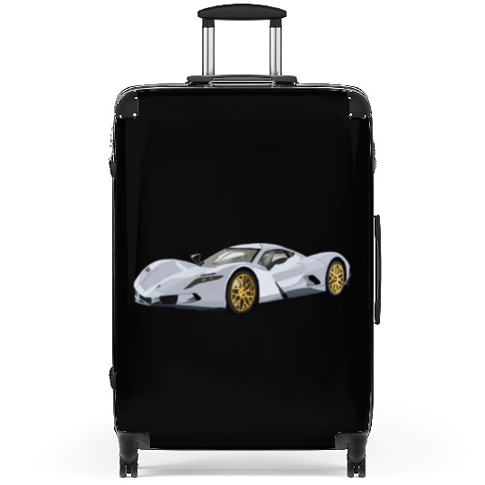 Silver car Suitcases